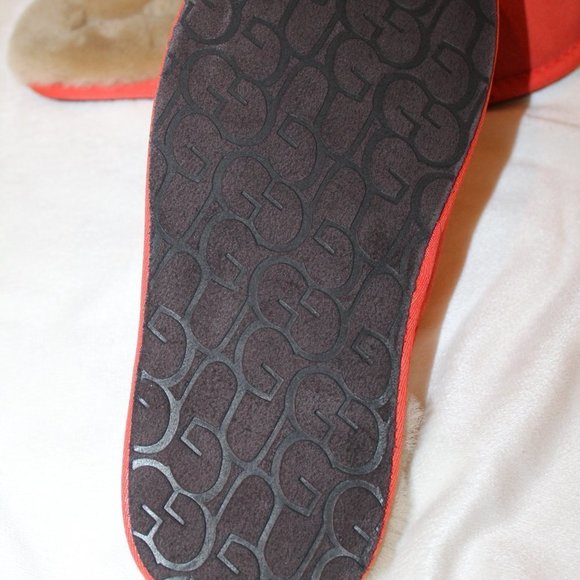 NIB UGG MEN'S SCUFF SUEDE SHEARLING SLIP ON SLIPPERS TERRACOTA - Picture 6 of 7